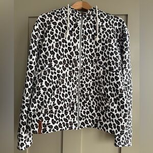 AMPERSAND AVE Leopard Print Fullzip Hoodie